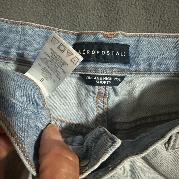 Aeropostale Blue Jean Shorts Distressed Style - Picture 2 of 3